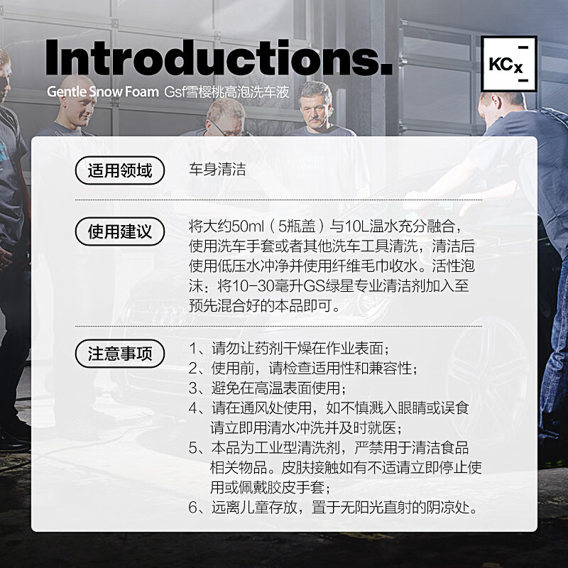 Detail Lab雪樱桃Gsf高泡沫洗车液Gs汽车预洗浓缩预洗PA强力去污考赫化学 Gsf雪樱桃高泡洗车液 1L