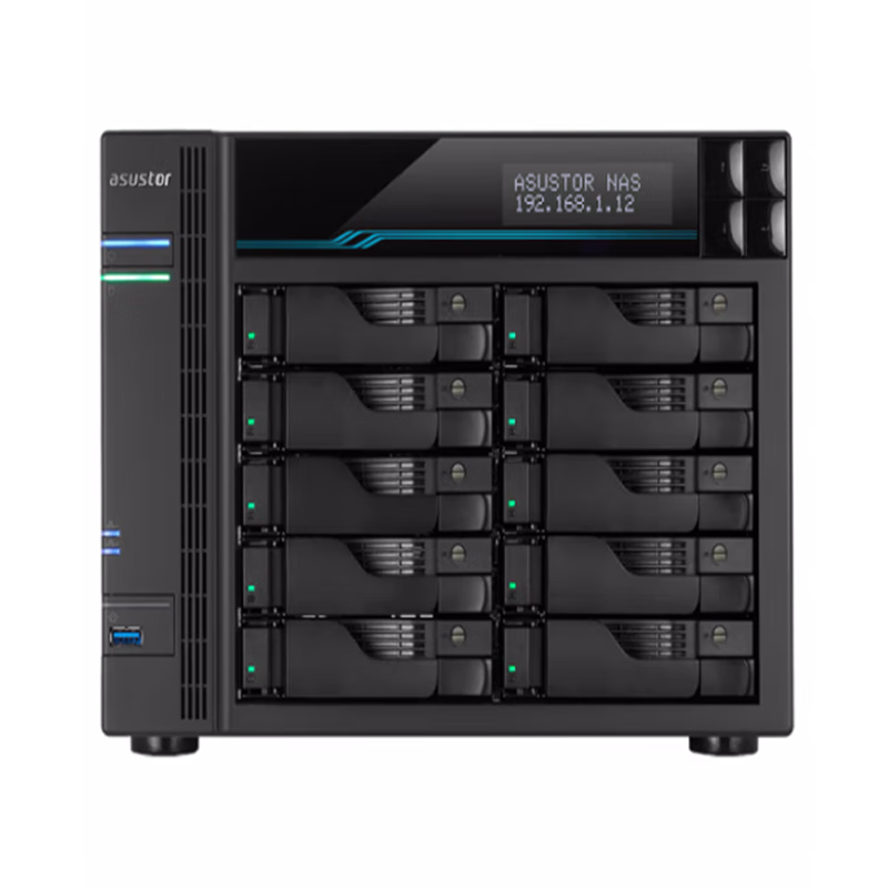asustorAS6510T  万兆NAS网络存储器 10盘位私有云存储磁盘阵列 企业级存储服务器  (标配版8GB内存)