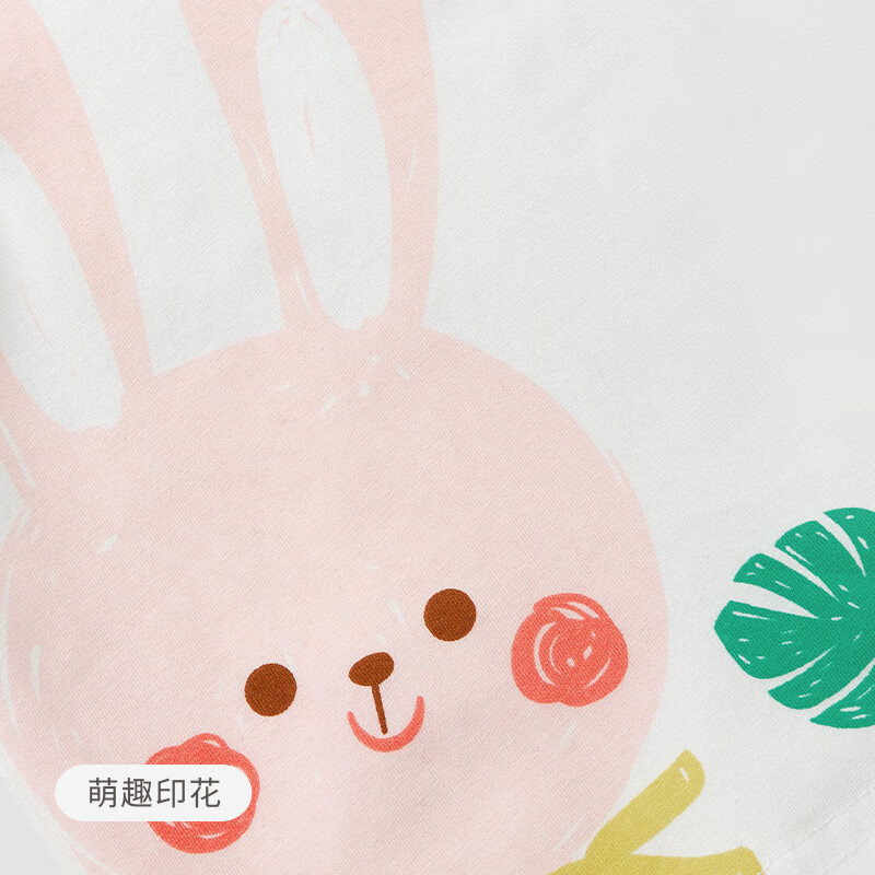 JELLYBABY女童t恤动物印花T恤夏季儿童短袖上衣男女童薄款衣服童装圆领上衣 灰蓝 90 CM
