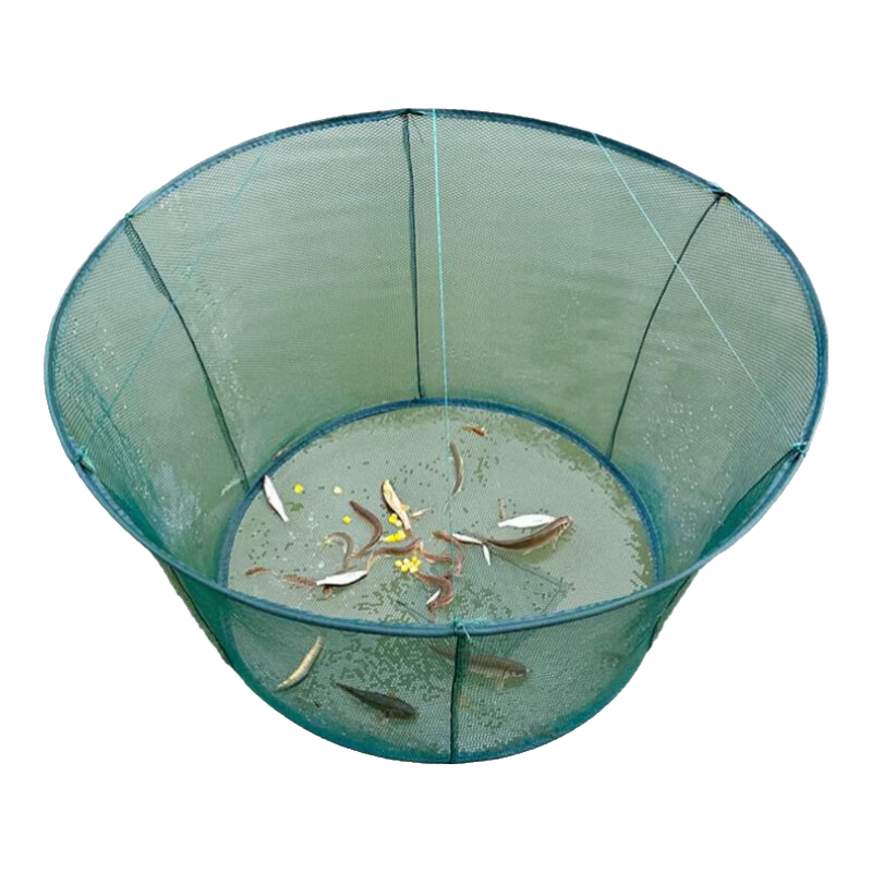 純奢開放式折疊抬網(wǎng)魚網(wǎng)網(wǎng)籠地壟網(wǎng)魚龍蝦捕魚神器搬網(wǎng)龍蝦網(wǎng)搬箏網(wǎng) 雙圈籠【直徑1.5米】+10包餌料