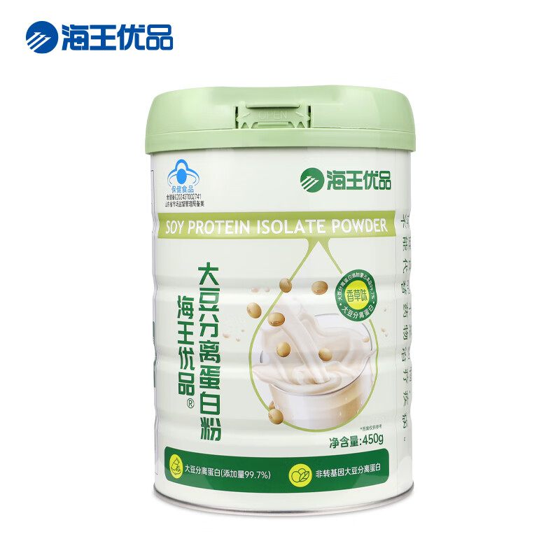 海王优品大豆分离蛋白粉(蓝帽)非转基因大豆分离蛋白 年货礼盒送健康 450g/罐*1罐装