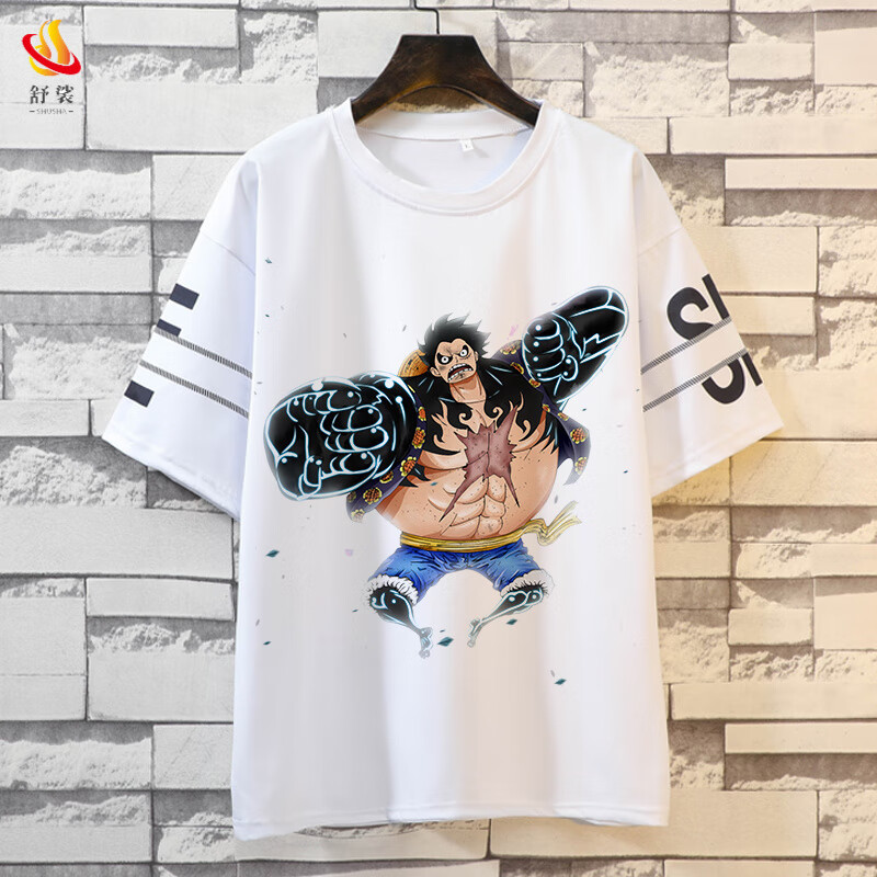 舒裟(ZUMKSAY)夏季新款海賊王t恤路飛索隆潮牌寬松聯(lián)名動(dòng)漫周邊男女短袖衣服潮 1 XS 16碼