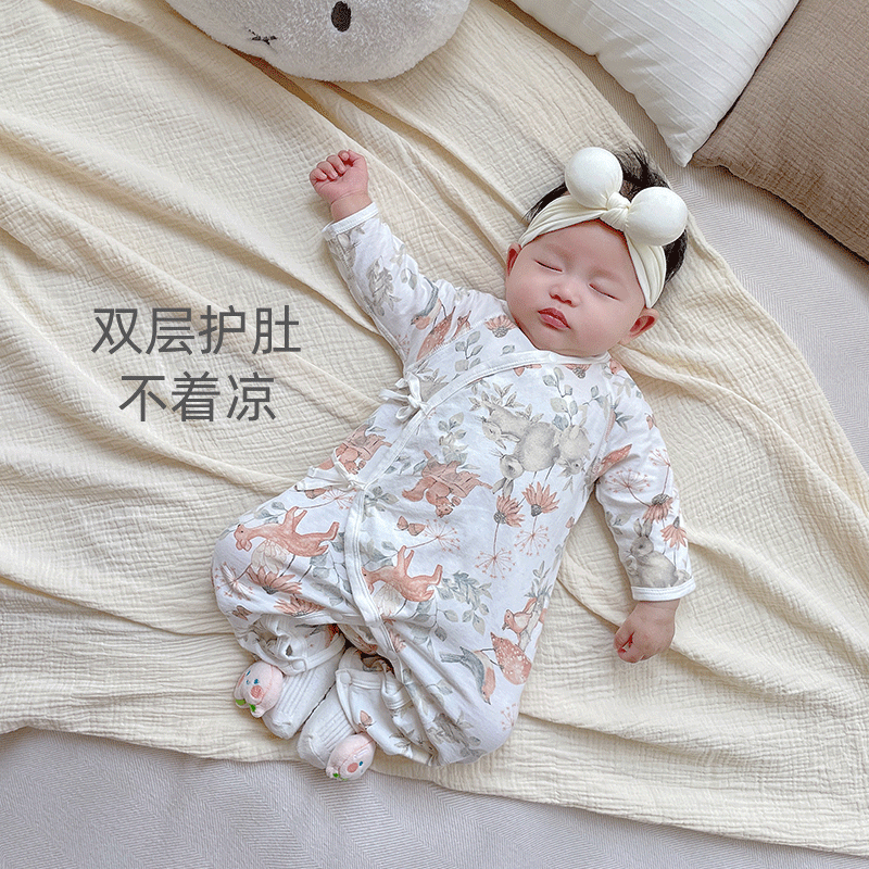 贝婴氏婴儿连体衣夏季薄款宝宝衣服新生儿纯棉新款空调服睡衣 童话世界 【绑带哈衣】 66cm 贝婴氏婴儿连体衣夏季薄款宝宝衣服新生儿纯棉新款空调服睡衣 童话世界 【绑带哈衣】 66cm