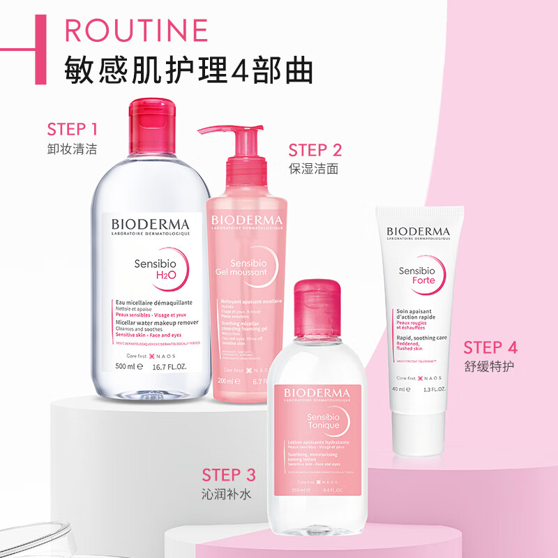 BIODERMA贝德玛礼物舒妍修护洗面奶洁肤凝胶氨基酸敏肌温和 400ml