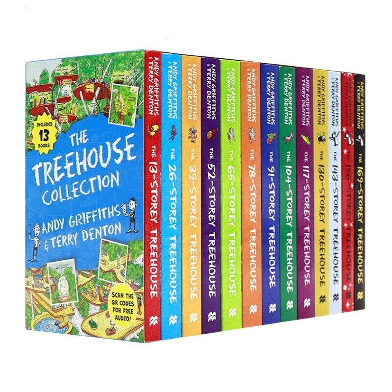 小屁孩疯狂树屋历险记（13册盒装）赠音频 The Treehouse Collection 进口原版 树屋历险记桥梁书 儿童插图章节桥梁书奇幻冒险故事 13层-156层
