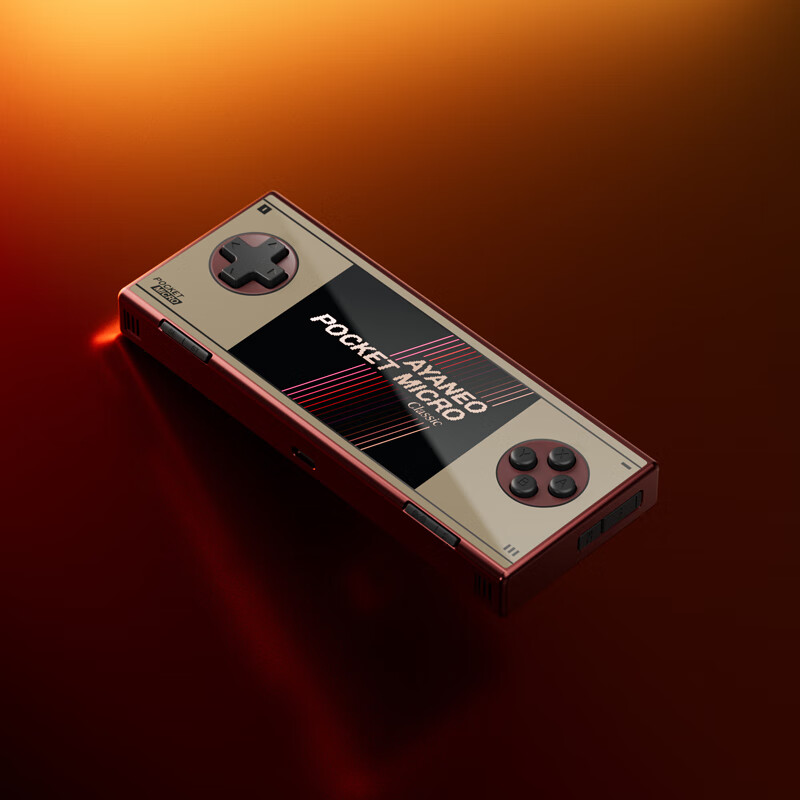 AYANEO Pocket MICRO Classic 无摇杆横版安卓掌机 Helio G99 复古游戏 经典复古口袋游戏掌机 复古金 G99+8G+256G