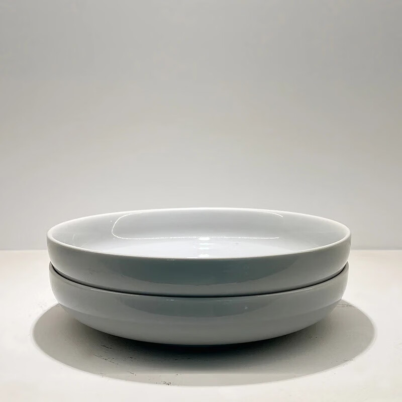 归味归味家用和田玉色陶瓷圆形餐盘强化瓷加深盘沙拉盘水果盘 19.4cm和田玉色深盘(2个装)