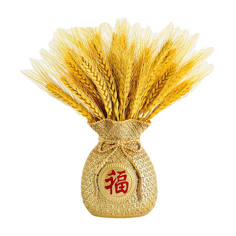 黃金色麥穗干花擺件網(wǎng)紅大麥創(chuàng)意開業(yè)花籃天然花卉束客廳裝飾桌面 【富貴金】麥穗裝飾擺件 干花包
