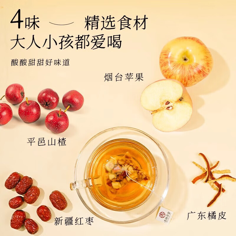 苹果山楂茶红枣刮油减肥瘦肚子燃脂减肥茶减肚子排油瘦身减肥代餐 苹果山楂刮油茶【60包】+杯子