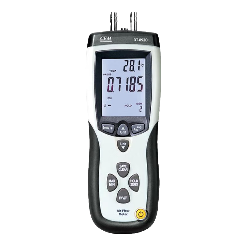 華盛昌（CEM）DT-8920壓力計(jì) 風(fēng)速儀數(shù)顯壓力表管道差壓測(cè)試儀風(fēng)速差壓USB傳輸 DT-8920