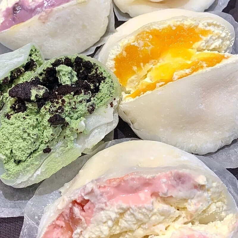 盛京天禄雪媚娘大福80g糯米糍福团冰淇淋草莓蓝莓芒果抹茶零食糕点 草莓蓝莓芒果抹茶奥利奥 各1盒