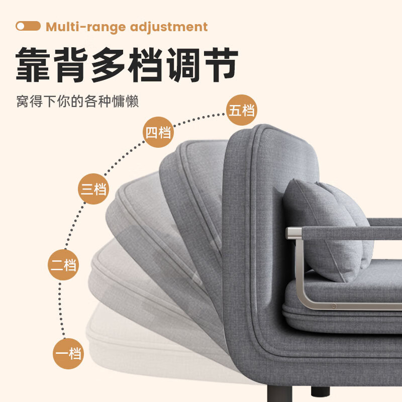 惠寻折叠沙发床一体两用折叠床客厅单人沙发床多功能布艺伸缩床可拆洗 蓝色-190*100cm