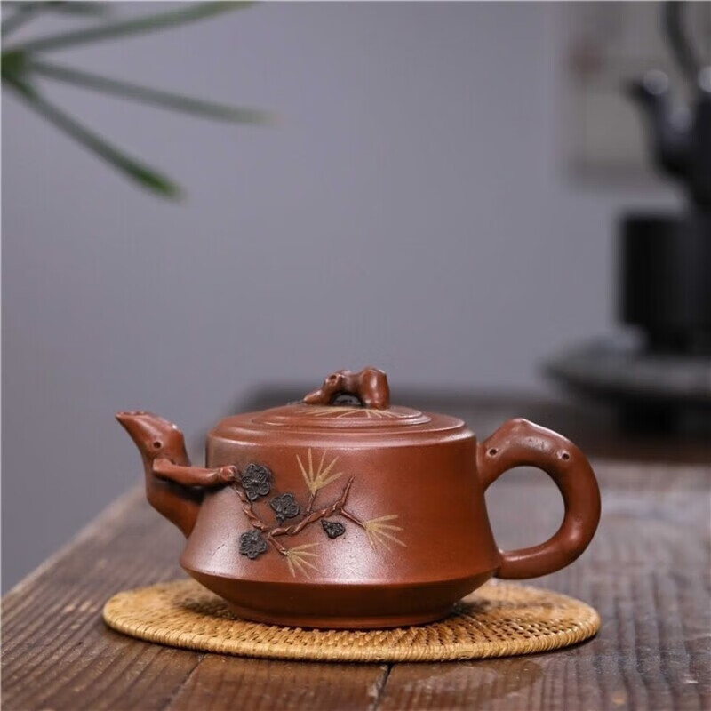 YWZR蔣蓉紫砂壺回流老茶壺 蔣蓉底款 青蛙荷葉壺純?nèi)止ぶ谱饕伺d紫砂 顧景舟梅莊350毫升