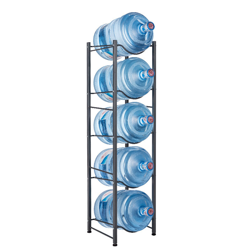 心家宜5层5加仑办公室饮水机旁水桶置物架 钨金钢色 34*34*135CM