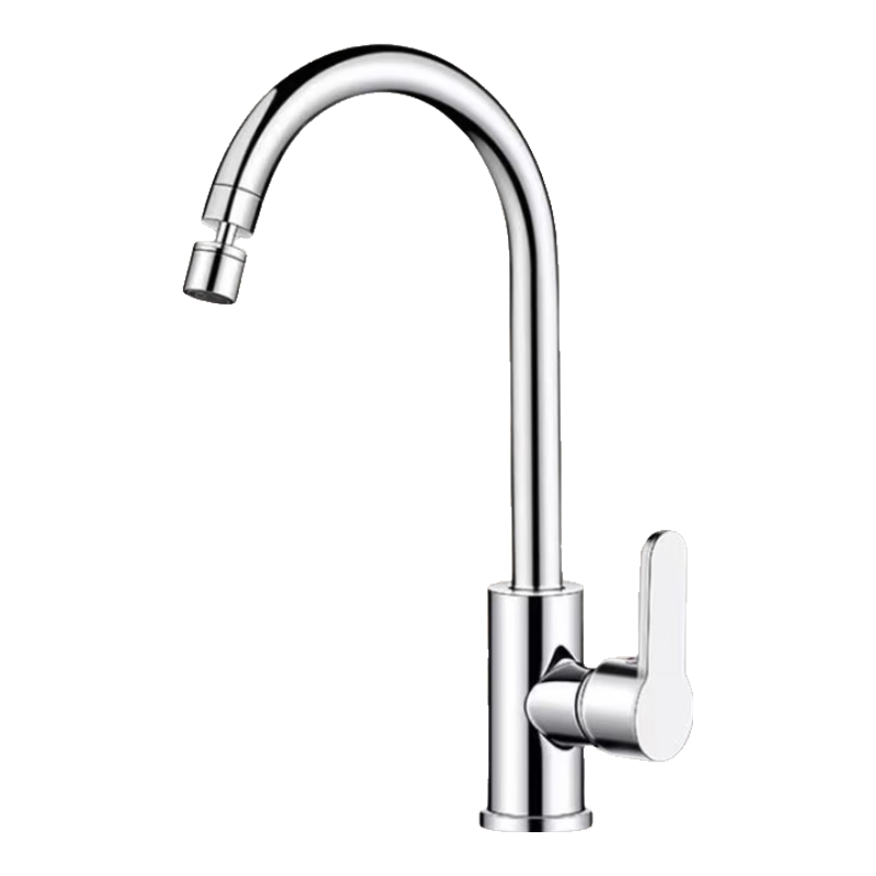 九牧王（joxod）菜盆龍頭水龍頭家用廚房304不銹鋼冷水龍頭旋轉(zhuǎn)單冷洗菜洗面盆水 精銅冷熱大彎萬向廚房龍頭
