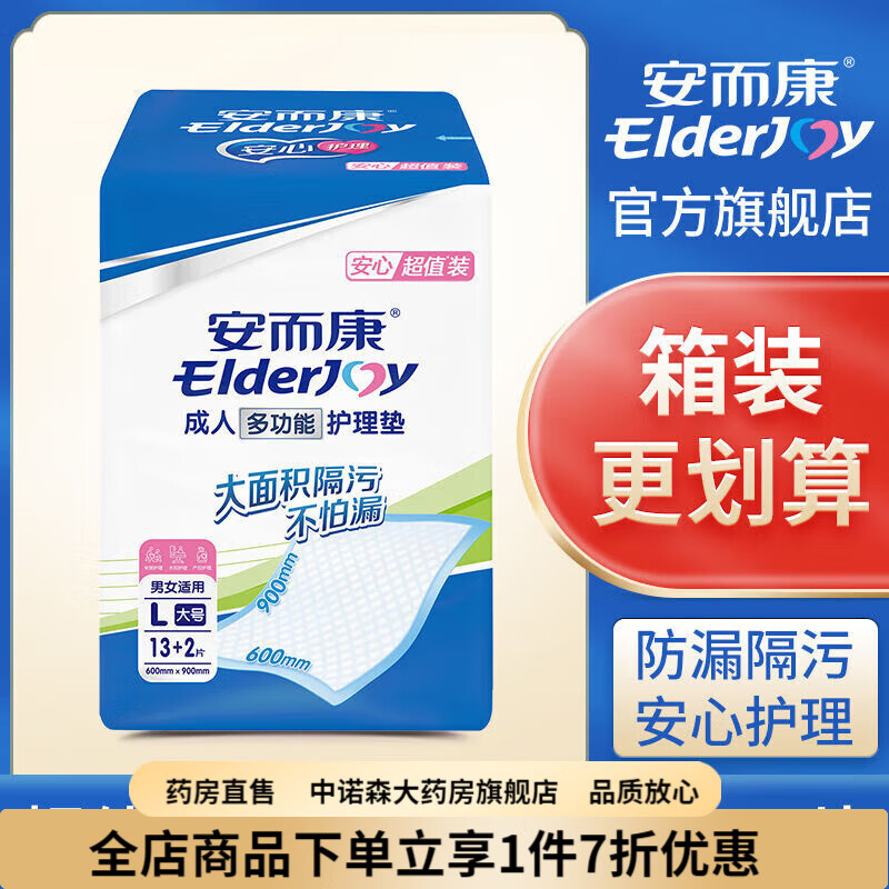 成人隔尿墊 老人 加厚加大一次性   安而康成人護(hù)理墊成年人隔尿墊老人一次性床墊孕婦嬰兒看護(hù)墊旅游 【600*900mm】1包15片