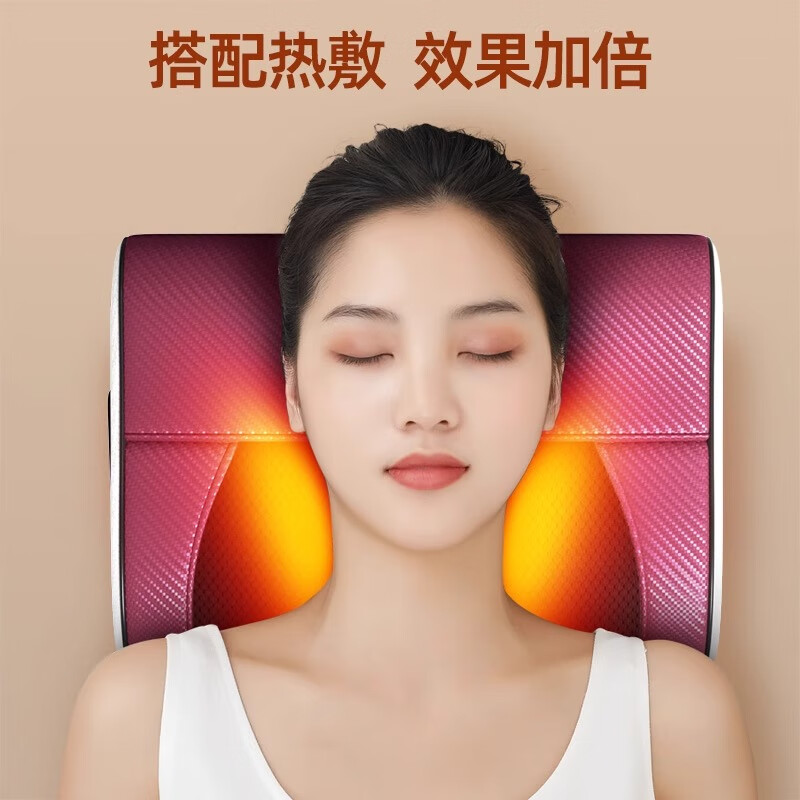 奥克斯颈椎按摩神器家用仿真人揉捏热敷颈肩腰背多功能自动按摩枕送爸妈七夕长辈礼物 【蓝色豪华款6键】六键节能控制+恒温热敷+三档力度