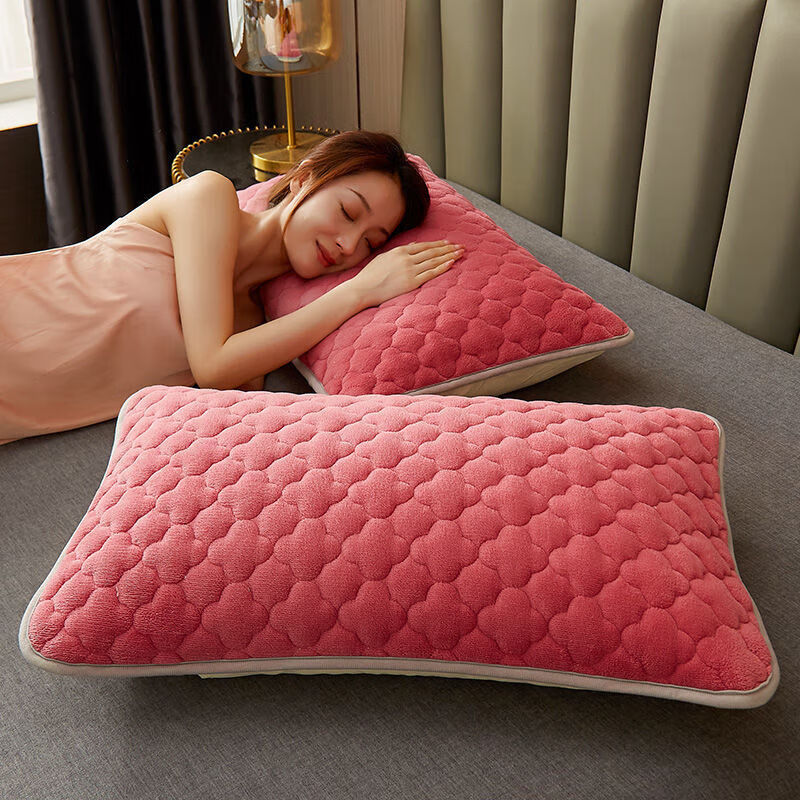 星寇纯色枕芯枕套隔离套防头油发黄透气可水洗拆洗家用隔离层枕头套 米白 枕套48*74cm(一对装)