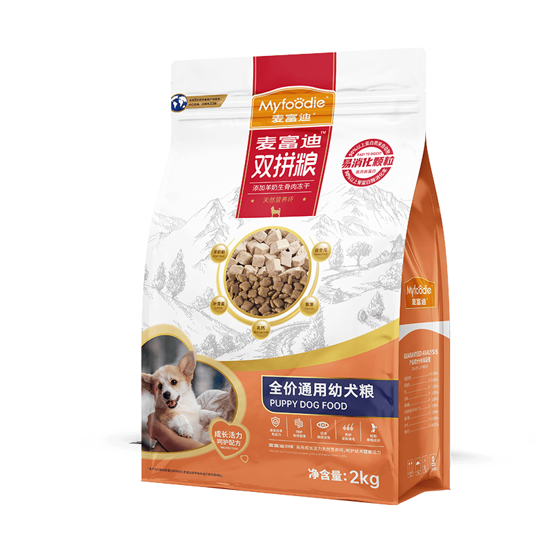 麦富迪狗粮幼犬粮 鸭肉梨小型犬冻干双拼粮1-6个月柯基比熊泰迪通用 幼犬粮4kg丨生骨肉冻干