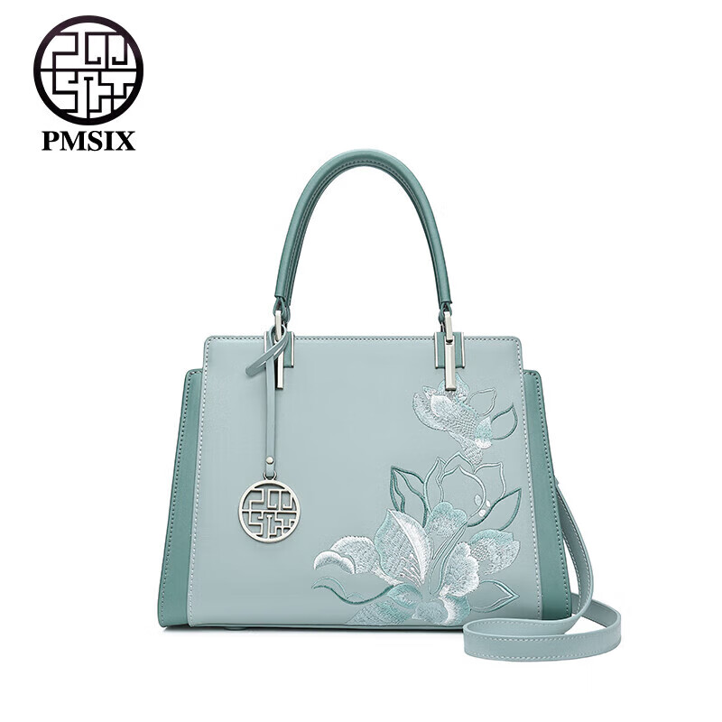 PmSix母親節(jié)禮物送媽媽實用包包女包國風刺繡大容量中年手提單肩女士包