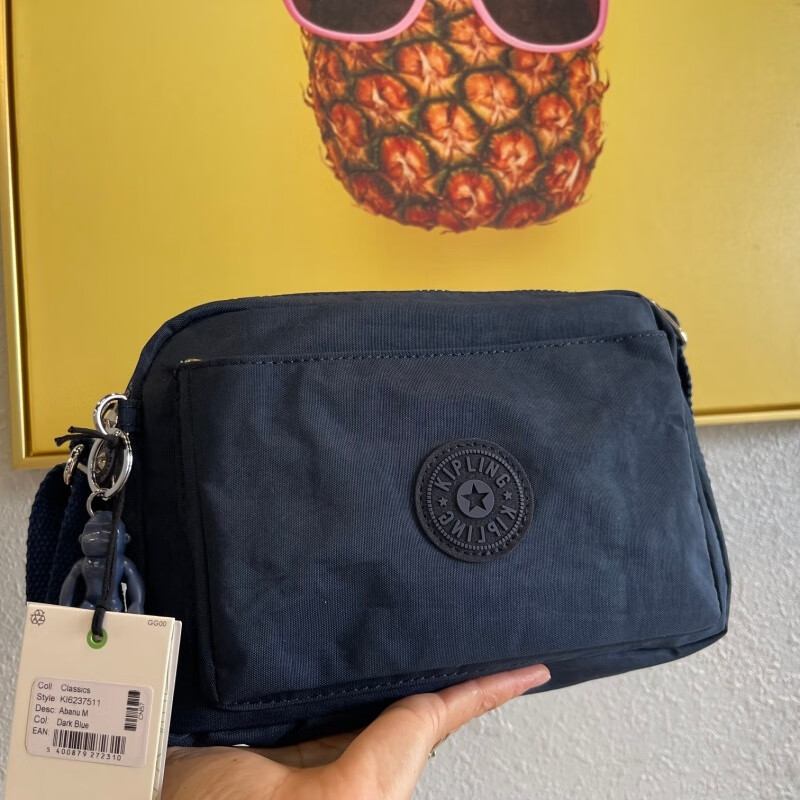 凱浦林凱浦林猴子包時(shí)尚新款單肩斜挎包女小包休閑多層防水百搭帆布包 深藍