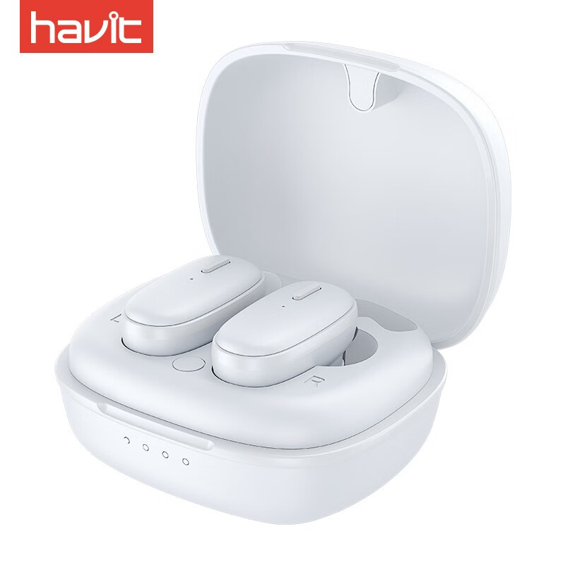 海威特（HAVIT）I91蓝牙耳机无线运动 5.0智能配对 双耳高清通话tws入耳式运动耳麦迷你超小 白色