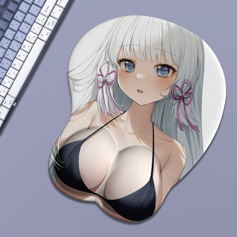 小洁匠选鼠标垫3d胸禁欲系原神鼠标垫 3d胸凸硅胶立体护腕垫男生动漫二次元防滑办公游戏垫 50材质升级
