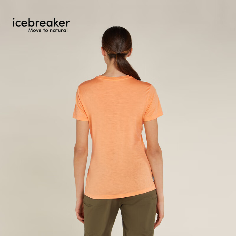 icebreaker100%纯美利奴羊毛女150 Tech Lite户外登山跑步运动速干短袖T恤 霞红 XL
