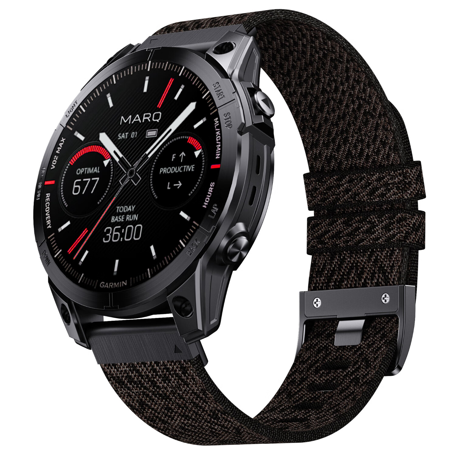 ENDUROBAND适用于佳明fenix8/7X/6X飞耐时5Xfenix3原装尼龙快拆表带提花表带手表替换带 黑色提花-黑扣织带圈 佳明22mm接口