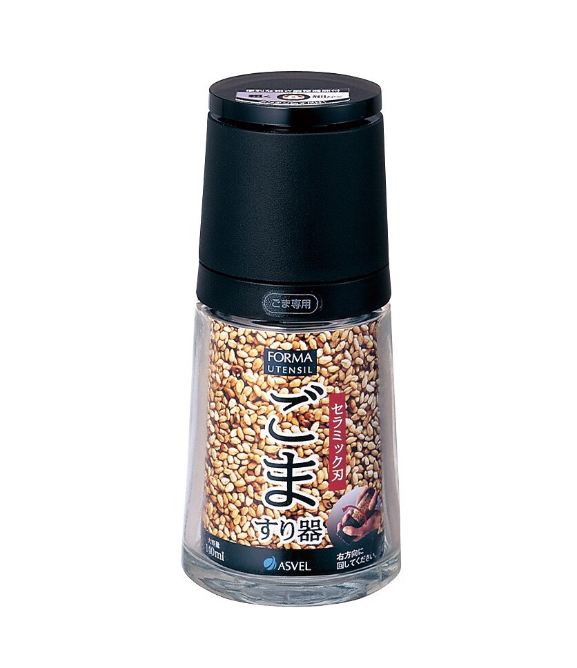 阿司倍鷺(ASVEL)日本 陶瓷芯研磨器手動(dòng)胡椒磨花椒磨 芝麻磨碎器調(diào)味瓶 2119 黑色 芝麻研磨(細(xì))