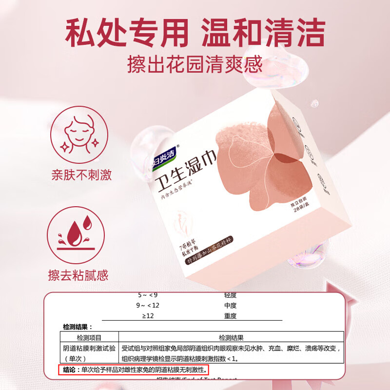 妇炎洁山茶花卫生湿巾日常护理私处清洁湿纸巾家庭旅游独立便携装 湿巾28片*【2盒装】