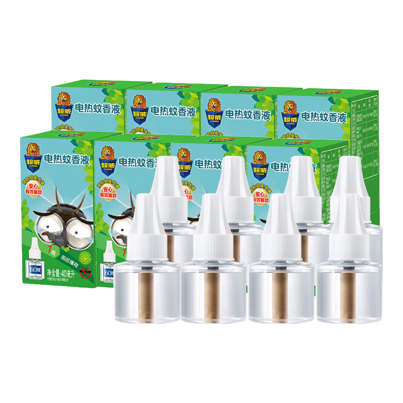 超威電熱蚊香液驅(qū)蚊滅蚊防蚊液家用套裝品牌滅蚊器插電式加熱器滅蚊液 薄荷補(bǔ)液8瓶