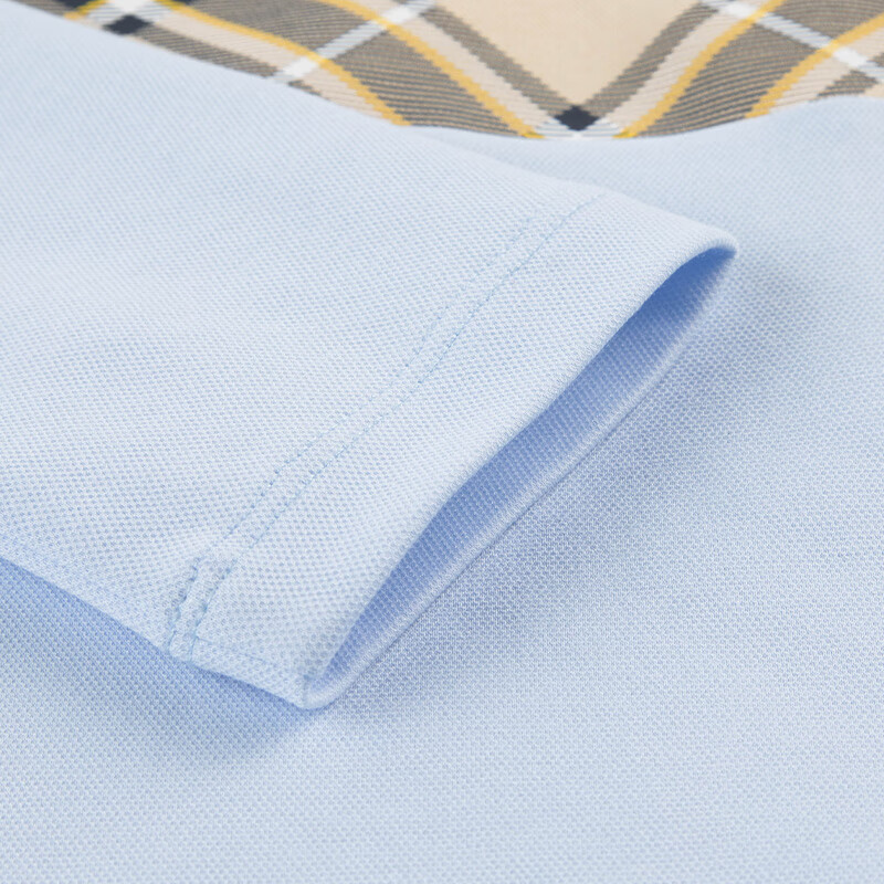 哈吉斯(HAZZYS)品牌童装男童POLO衫春季新款舒适柔软有型宽松经典翻领长袖polo 冰晶蓝 145