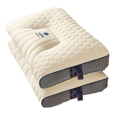 南極人乳膠枕頭芯家用一對護頸枕睡眠頸椎枕深度睡覺專用高男士整頭枕心 太空艙乳膠藍(lán)色-中枕 單只