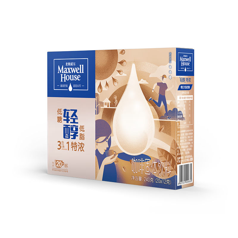 ��˹������Maxwell House����Ũ�ᴼ���ܿ��ȷ�12g*30�� ����һ���� ���ǵ�֬ 0��ʽ֬����36.9Ԫ