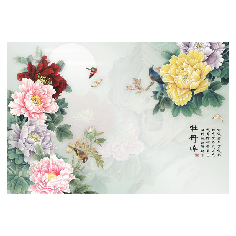 新福壁海墻紙定制3d立體中式牡丹花鳥電視背景墻壁紙客廳壁布臥室墻布壁畫 設(shè)計(jì)師推薦款式8 聯(lián)系客服領(lǐng)小樣