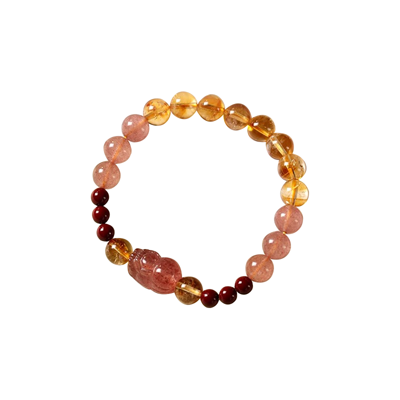 曉色黃水晶手鏈女招財(cái)轉(zhuǎn)運(yùn)高檔手串輕奢高級(jí)感國風(fēng)貔貅手鏈精致禮物女 S1610黃水晶手串