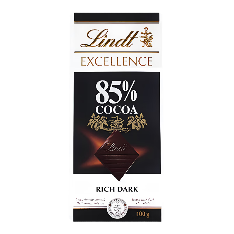瑞士莲85%可可黑巧克力特醇排装100g进口休闲零食【临期清仓】情人节