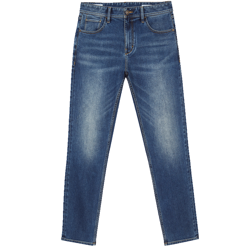 杰克·瓊斯（JACK&JONES） 百搭個(gè)性刮痕褲身拉鏈門襟直筒彈力舒適休閑牛仔褲男款225132137