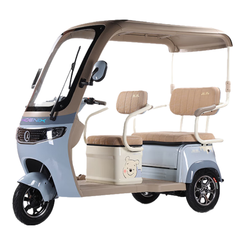 鳳凰（Phoenix）鳳佳電動(dòng)三輪車(chē)家用老年代步電動(dòng)車(chē)?yán)先穗娖寇?chē)三輪車(chē)電動(dòng)車(chē)帶篷 【800W裸車(chē)】不帶電池充電器