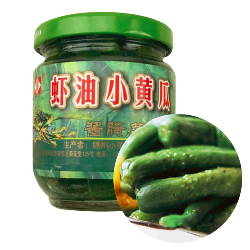 锦喌锦州小菜虾油小黄瓜180g腌制菜  腌制咸菜粥米伴侣下饭菜辽宁特产