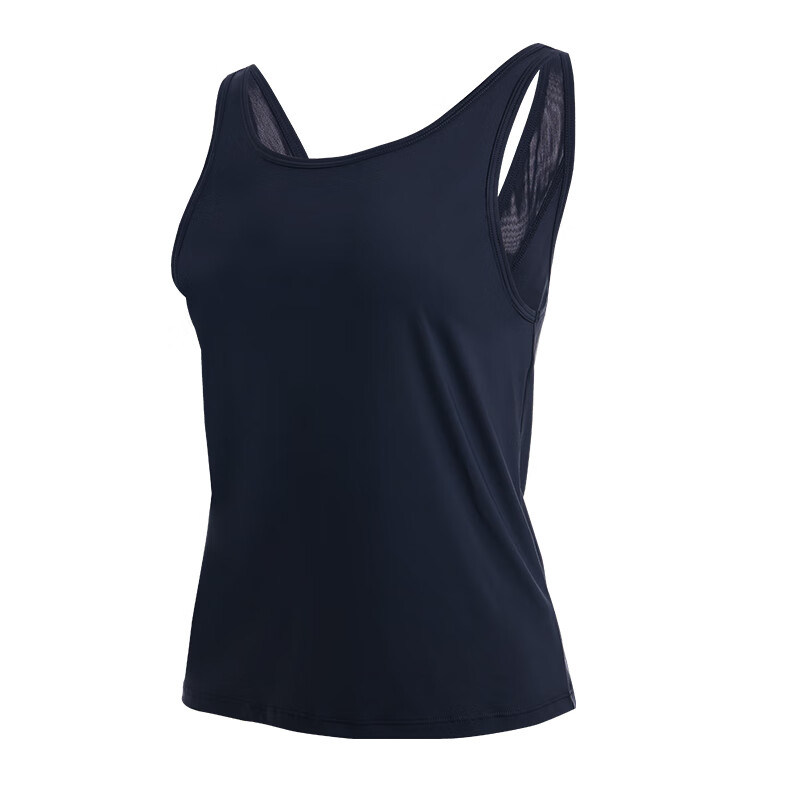 范斯蒂克（vansydical）運動背心罩衫女健身房訓練透氣t恤夏季跑步寬松網(wǎng)紅瑜伽背心 黑色FBF21438 S