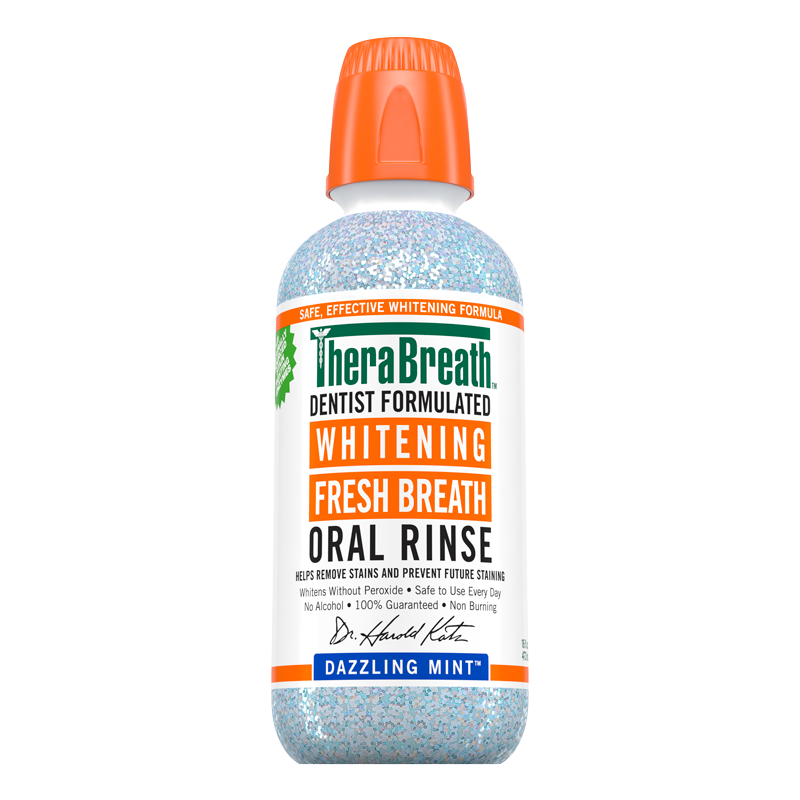 TheraBreath凯斯博士漱口水 靓白清新473ml温和0酒精清新口气减少细菌防渍