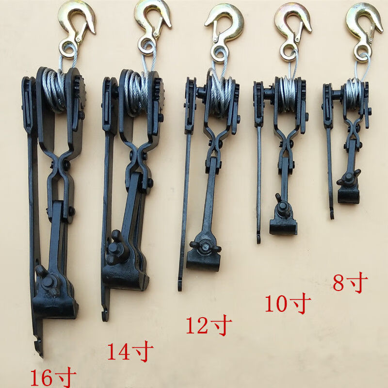 TMJD MISS虎頭式緊線器緊線鉗子虎頭緊線器收緊器大棚手動(dòng)鋼絲繩拉線器曲尺 8寸虎頭+繩鉤
