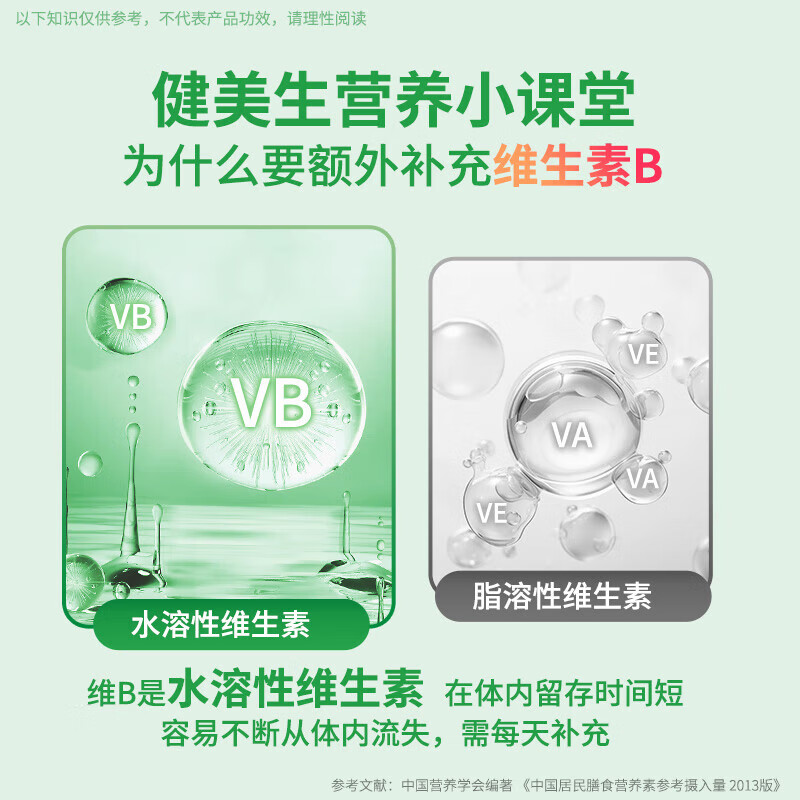 健美生Jamieson 维生素b族复合片多种Vb族男女士专用 成人中老年60片/瓶 60片*1瓶 赠品以实际订单为准