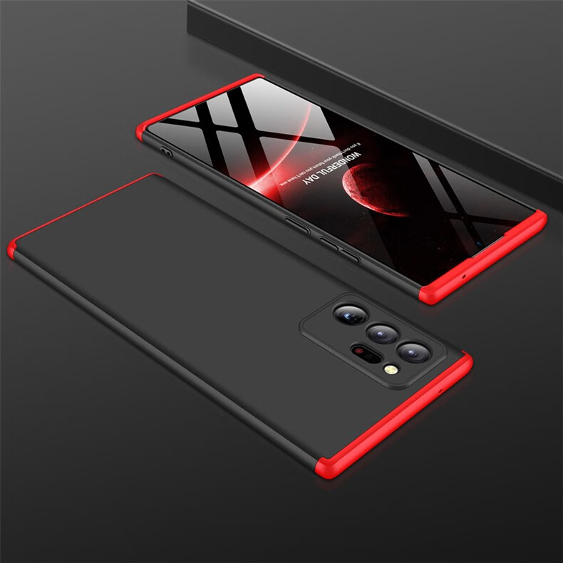 千奇梦适用三星NOTE20 Ultra撞色三段式手机壳note20磨砂全包保护套硬壳 NOTE20 Ultra红黑红 三星GALAXYNOTE20ultra