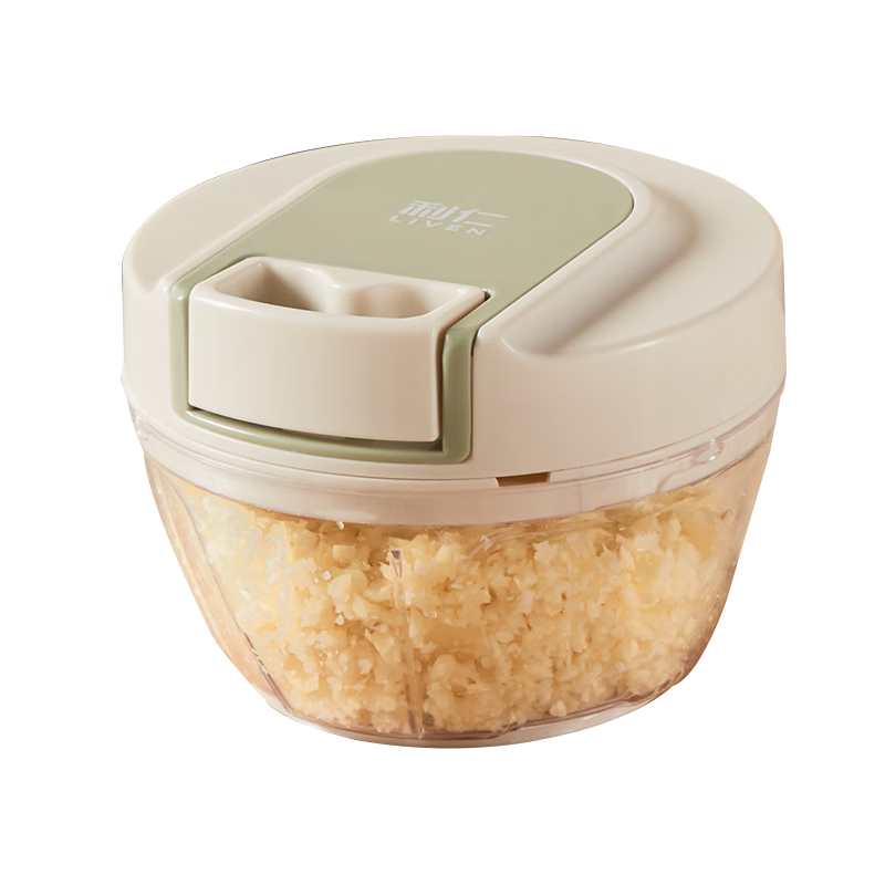 利仁（Liven）拉蒜器 400ml手動(dòng)料理機(jī)攪切菜器蒜泥絞菜機(jī)LSQ-4027