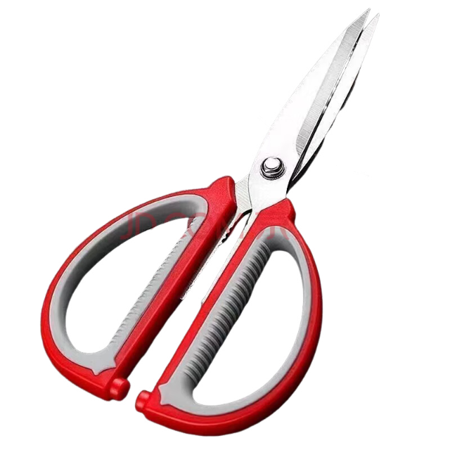 【月销过万】多功能裁缝剪家用万能剪原装不锈钢家用剪刀强力厨房 不锈钢家用剪刀-红灰色 1元(需领券)