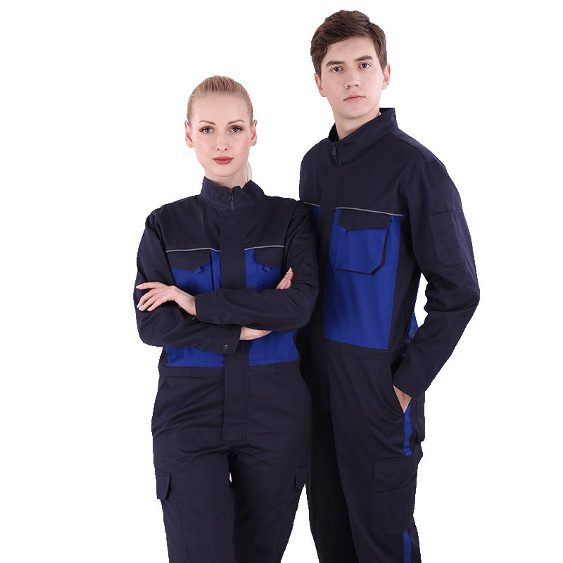 斯卡地爾（Scotoria）ESD17CVC1202BB防靜電工作服套裝 春秋長袖連體工服  藏藍(lán)拼寶藍(lán)色 4XL碼