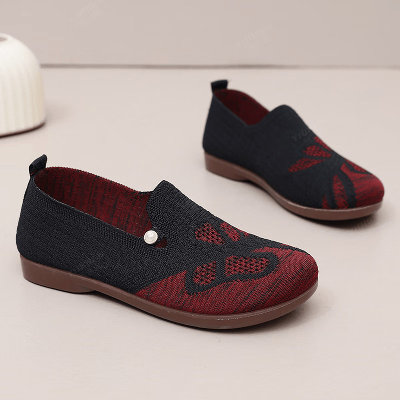 意迪森新款老北京布鞋女洋气时尚一脚蹬飞织鞋面透气不捂脚防滑耐磨鞋底 绿色 35 (225mm)